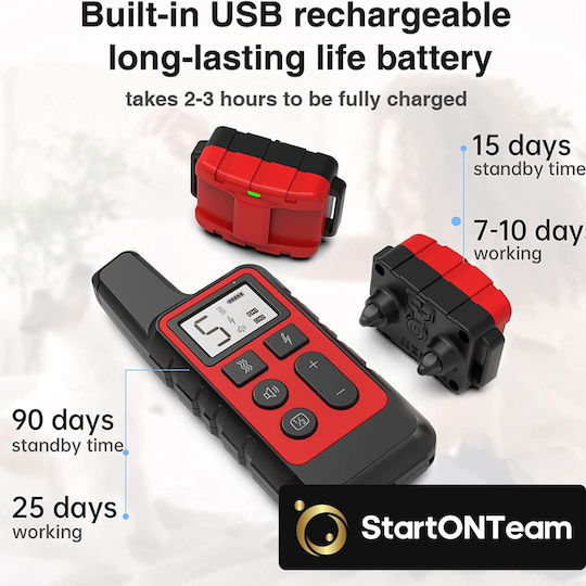 StartOnTeam Ηλεκτρικό Κολάρο Εκπαίδευσης Σκύλου με Εμβέλεια 330m