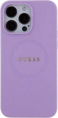 Guess Saffiano MagSafe Plastic Back Cover Purple (iPhone 15 Pro)