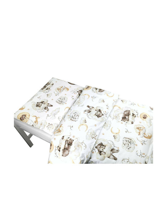 Qmini Seturi de cearșafuri pentru bebeluși Pentru Patut Bumbac Bej Bej 140x200buc 2buc