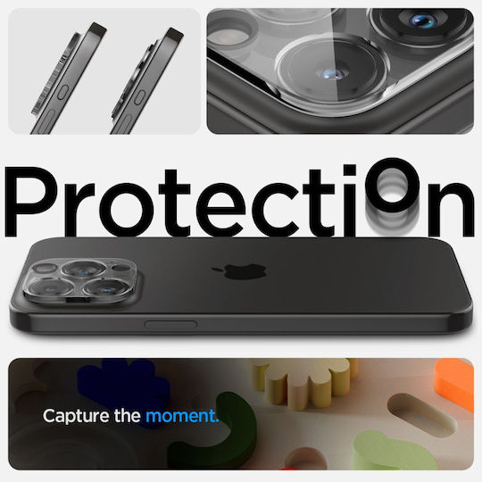 Spigen Cover Optik.tr Camera Protection Tempered Glass Transparent for the iPhone 14 Pro / 14 Pro Max / 15 Pro / 15 Pro Max