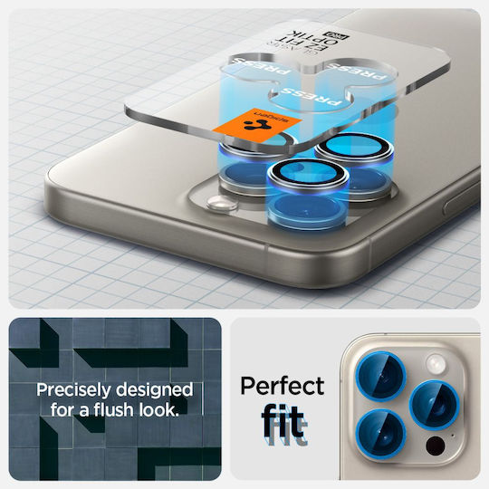 Spigen Optik Pro EZ Fit Kameraschutz Gehärtetes Glas Gray für das Iphone 14 Pro / Pro Max / 15 Pro / Pro Max / 16 Pro / Pro Max / 17 Pro / Pro Max