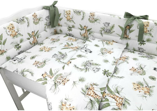 Qmini Set Cu Cauciuc Safari 70x140cm Lenjeri De Patut Bebe Qmini Set Cu Cauciuc Safari 70x140cm Lenjeri De Patut Bebe