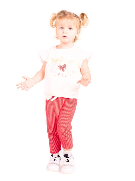 Εβίτα Kids Set with Leggings Summer 3pcs Red