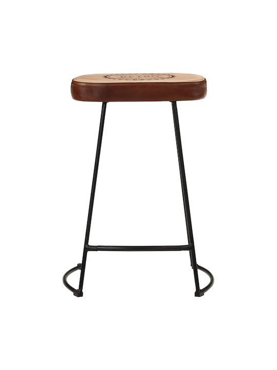 Stool Bar Upholstered with Leatherette Dark Brown 2pcs 41x29x62cm