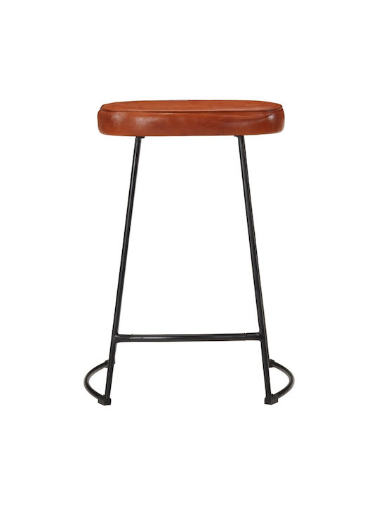 Stool Bar Upholstered with Leatherette Dark Brown 2pcs 41x29x62cm