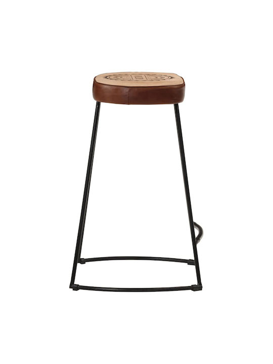 Stool Bar Upholstered with Leatherette Dark Brown 2pcs 41x29x62cm