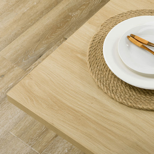 Table Kitchen Wooden White and wood color 110x70x75.5cm