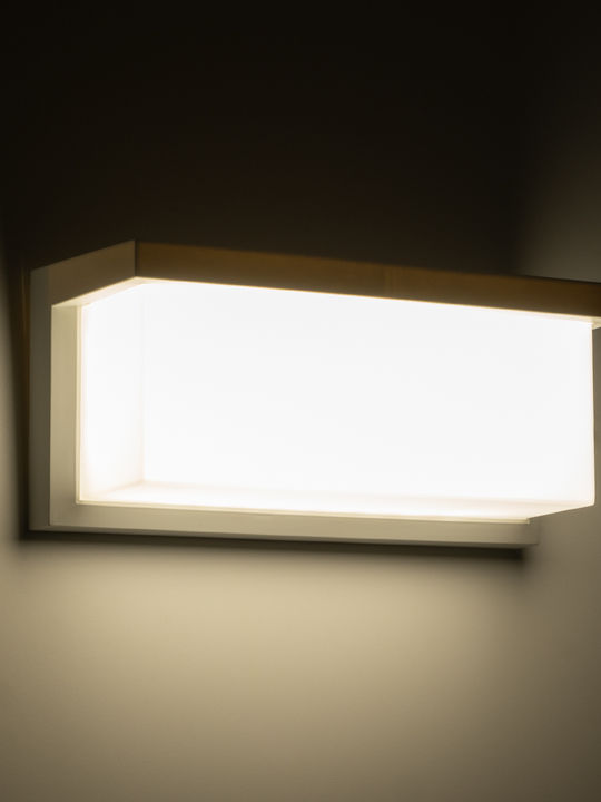 GloboStar Cityscape Επιτοίχια Εξωτερική Πλαφονιέρα LED IP65 18W με Φυσικό Λευκό Φως 23.5x11x10εκ.