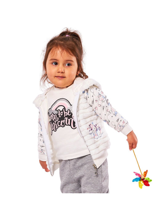 Evita Kids' Set with Pants & Outerwear Winter 3pcs ecru