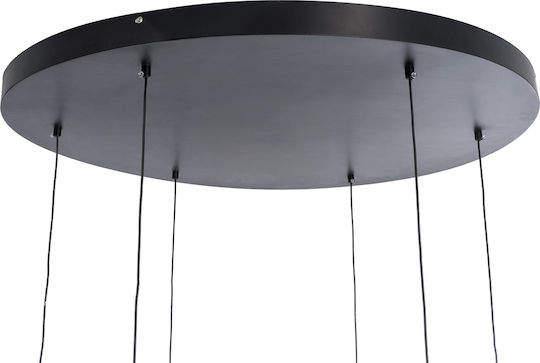 GloboStar Zane Deckenleuchte 80cm Schwarz mit Integrierter LED und Fernbedienung