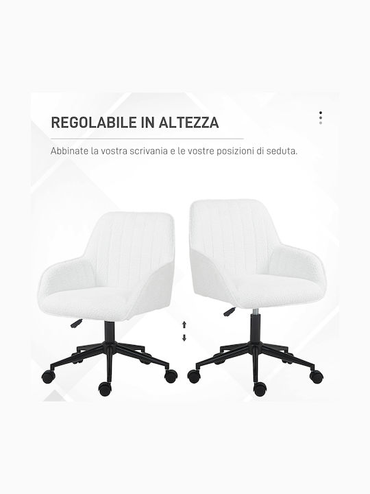 Scaun de Birou Alb HomCom