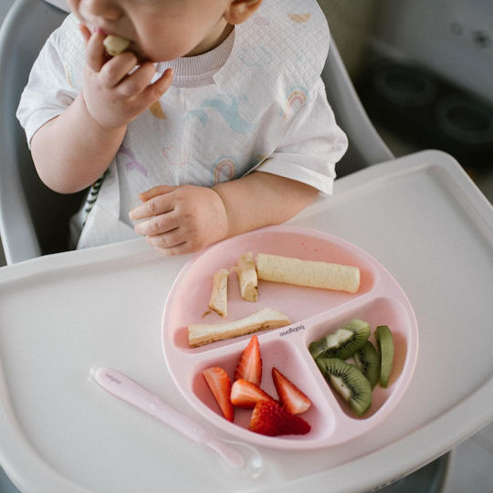 Babyono Kinderteller aus Silikon Rosa