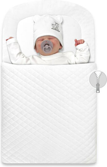 Qmini Pătură Pepinieră Swaddling pături Catifea Albă White 45x72cm