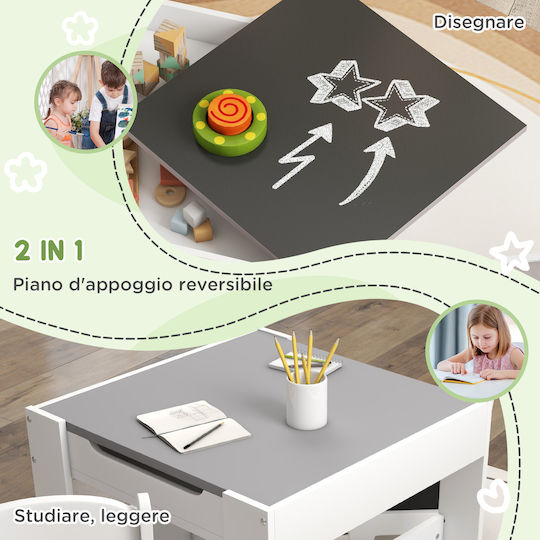 Kinder Tischset mit Stühlen Gray HomCom