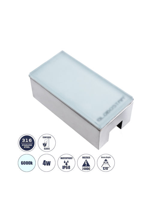 GloboStar Σποτ Δαπέδου LED 4W 8x10cm GloboStar Σποτ Δαπέδου LED 4W 8x10cm