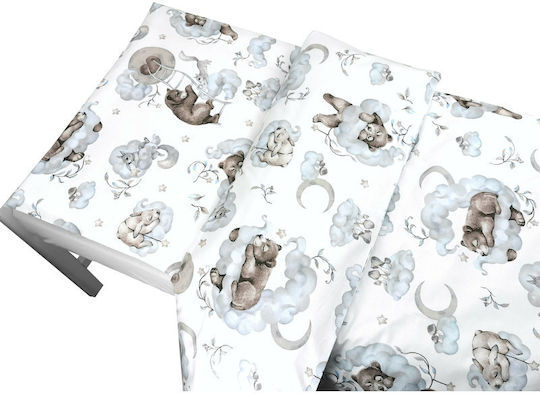 Qmini Set Copertă de Pătuț cu Față de Pernă Blue 140x200cm. Qmini Set Copertă de Pătuț cu Față de Pernă Blue 140x200cm.