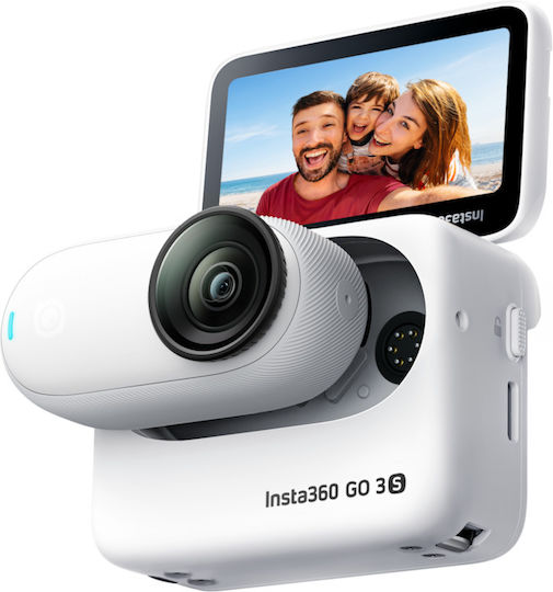 GO 3S 64GB Екшън Камера 4K Ultra HD 360° Подводна Стандартна с Екран 2" и Wi-Fi Арктическо Бяло
