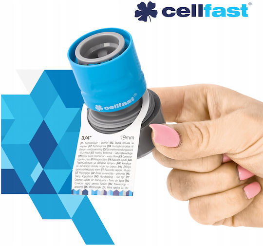 Cellfast Conector rapid pentru țevi de apă 19mm Gri