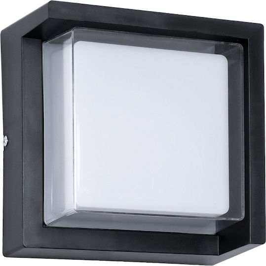 GloboStar Apex Square Wall-Mounted Outdoor Ceiling Lamp LED IP65 10W with Natural White Light 17x17x9cm