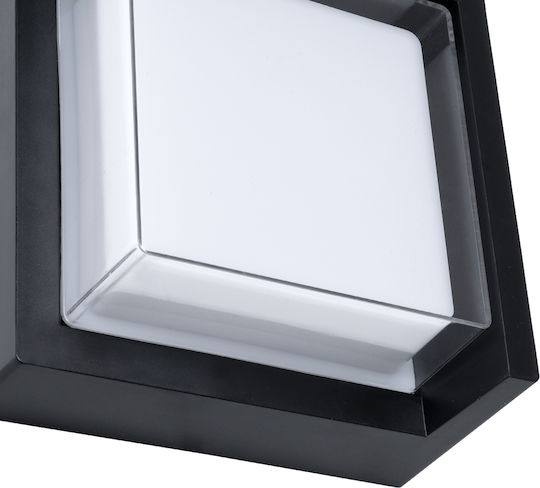 GloboStar Apex Square Wall-Mounted Outdoor Ceiling Lamp LED IP65 10W with Natural White Light 17x17x9cm