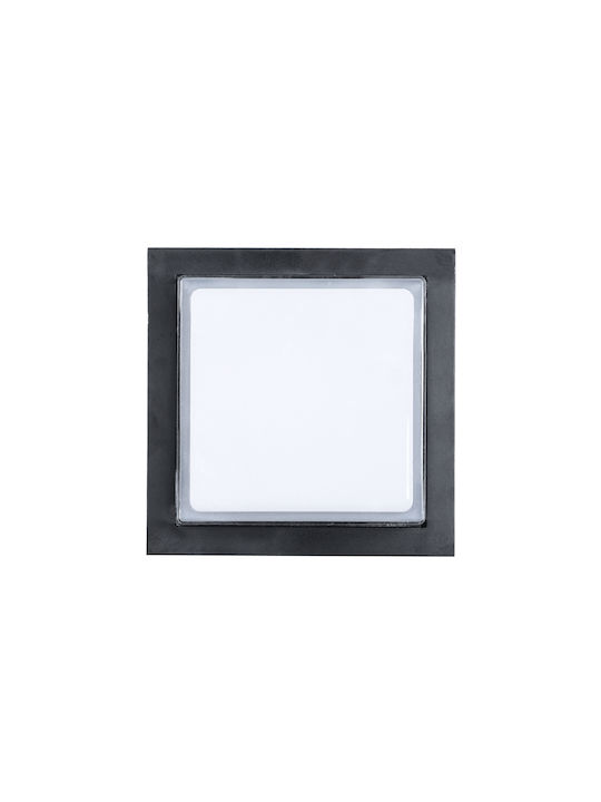 GloboStar Nexus Square Wandmontierte Außenbeleuchtung Deckenleuchte LED IP65 10W mit Natürliches Weiß Licht 17x17x9cm