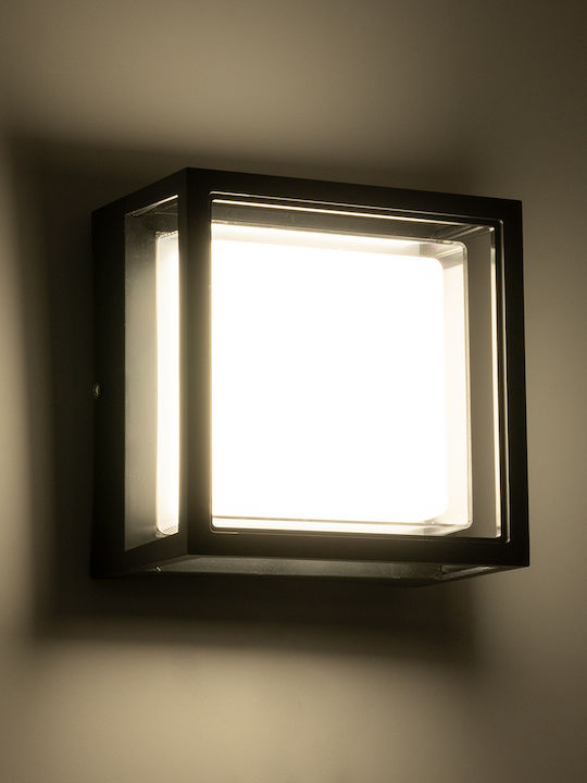 GloboStar Majestic Επιτοίχια Εξωτερική Πλαφονιέρα LED IP65 10W με Φυσικό Λευκό Φως 17x17x9εκ.
