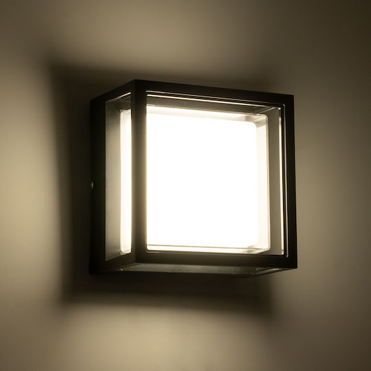 GloboStar Majestic Επιτοίχια Εξωτερική Πλαφονιέρα LED IP65 10W με Φυσικό Λευκό Φως 17x17x9εκ.