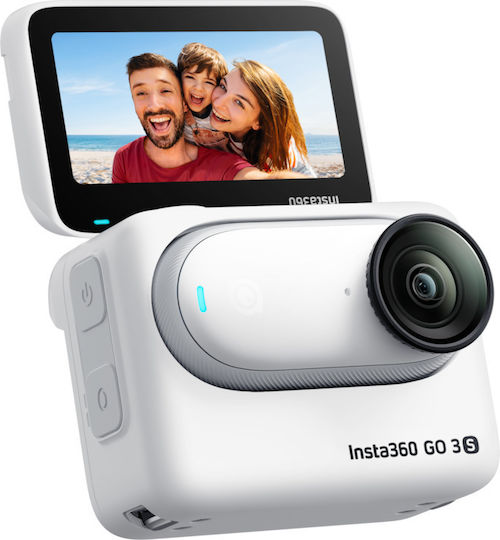 Insta360 GO 3S Standard Edition 128GB Action Camera 4K Ultra HD 360° Capture Underwater with Screen 2" and Wi-Fi White
