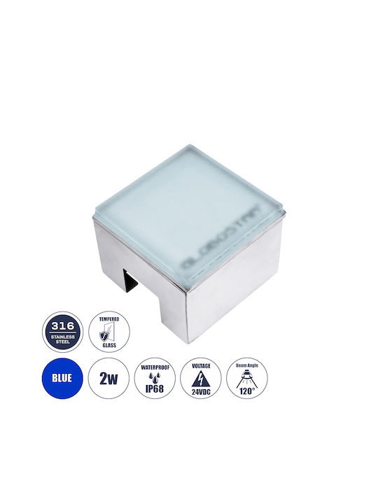 GloboStar Σποτ Δαπέδου LED 2W 8x10cm GloboStar Σποτ Δαπέδου LED 2W 8x10cm