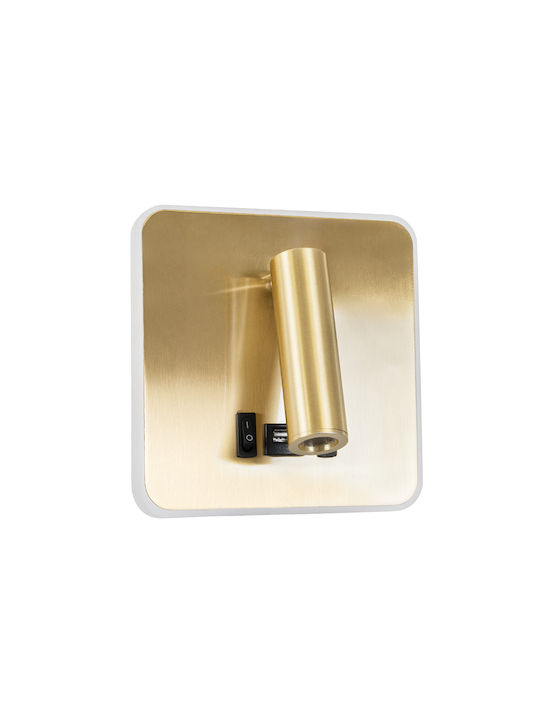 GloboStar Lady-S Modern Lumină de Perete cu LED Integrat și Lumină Alb Natural Auriu 15x7cm