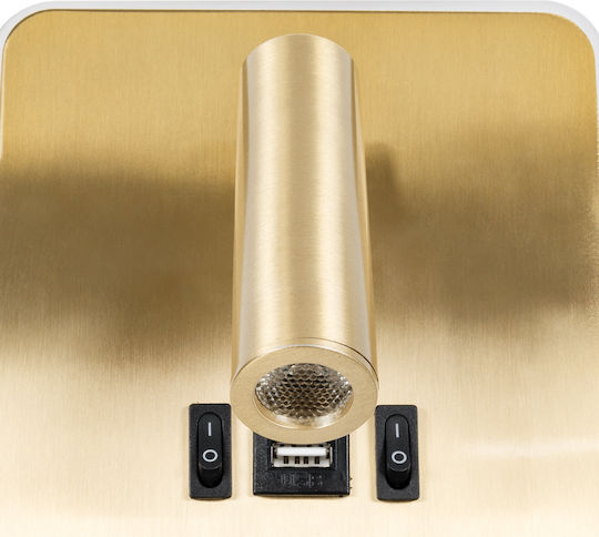 GloboStar Lady-S Modern Lamp Wall with Integrated LED and Natural White Light Gold 15x7cm