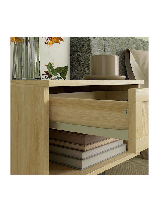 Wooden Beige Bedside Tables 2 Pieces 40x34x23cm