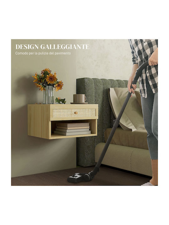 Wooden Beige Bedside Tables 2 Pieces 40x34x23cm