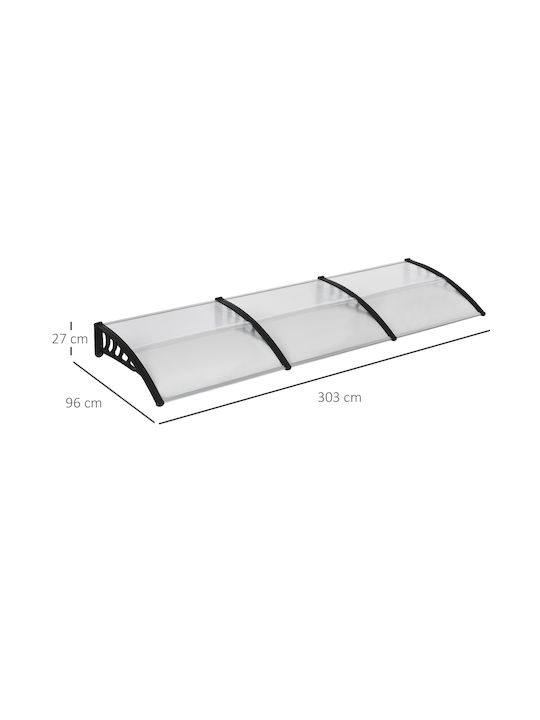 Outsunny Πολυκαρβονικό Στέγαστρο Π303xΒ96cm