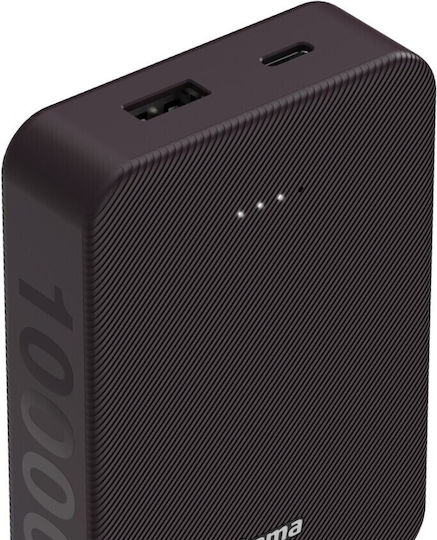 HAMA Colour 10 Power Bank 10000mAh with USB-A Port and USB-C Port Plum