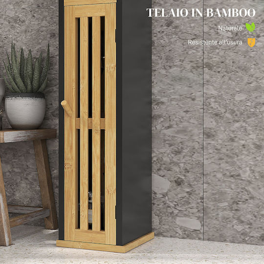 HomCom Ντουλάπι Μπάνιου 18x18x75cm Μαύρο
