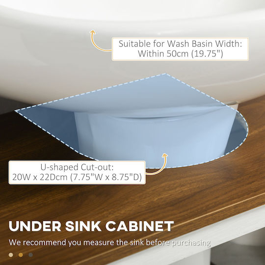 Kleankin Πάγκος χωρίς Νιπτήρα Μ60xΒ30xΥ60cm μοριοσανίδα