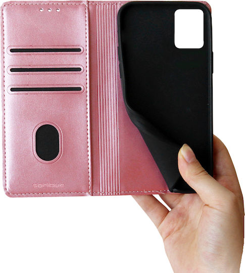 Sonique Wallet Δερματίνης / Πλαστικό / Σιλικόνης Ροζ Χρυσό (Moto E13)