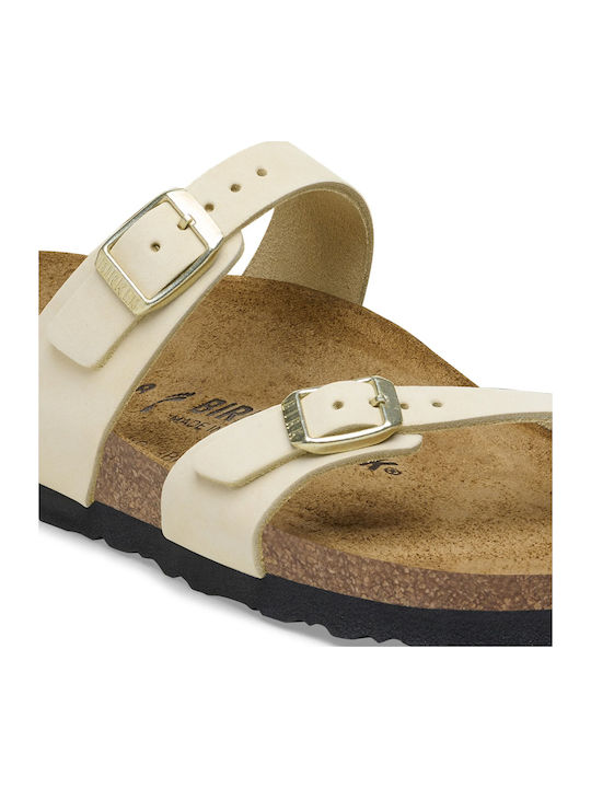 Mayari Women's Flat Sandals in Ecru Color Narrow Fit