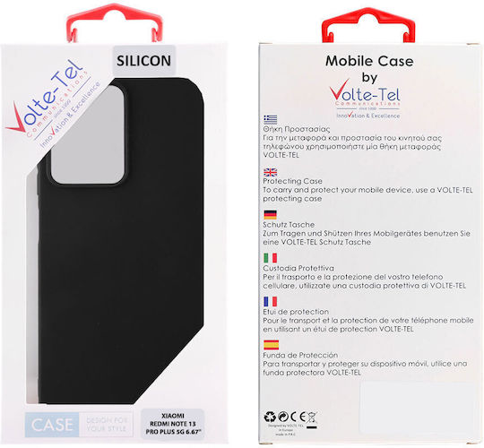 Volte-Tel Back Cover Σιλικόνης με Λουράκι Μαύρο (Redmi Note 13 Pro+)