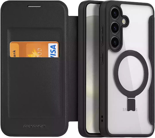 Dux Ducis Skin X Pro Back Cover Piele / Plastic Magnetic Negru (Galaxy S24+)