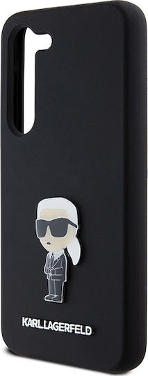 Karl Lagerfeld Ikonik Metal Pin Back Cover Silicone Black (Galaxy S23)
