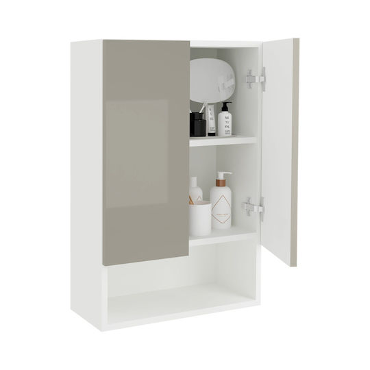 Zed Ντουλάπι Μπάνιου 48x22x72cm Glossy Grey/Alb