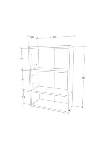 Zed Ντουλάπι Μπάνιου 48x22x72cm Glossy Grey/Alb