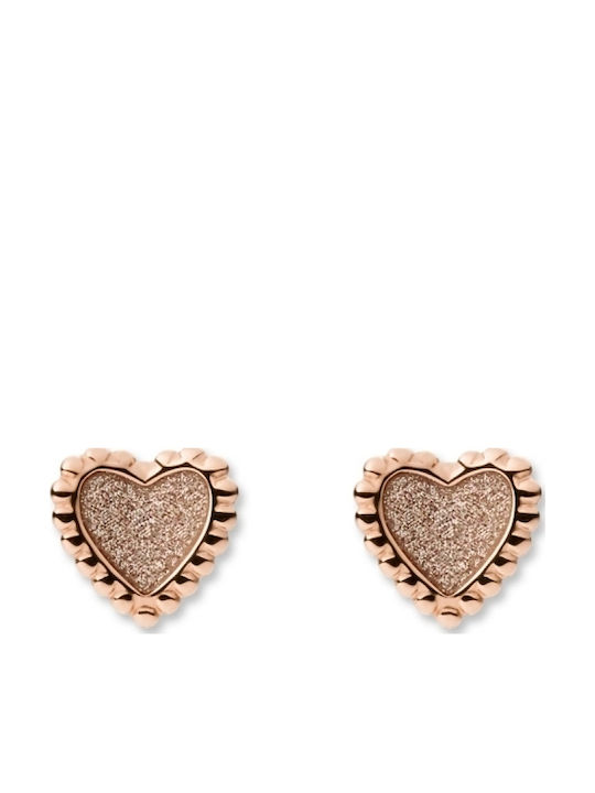 Fossil Heart Σκουλαρίκια Καρφωτά