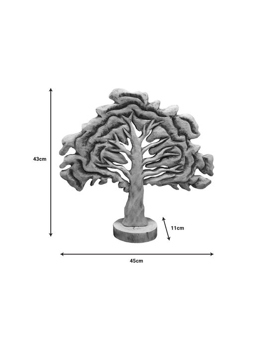 Inart Διακοσμητικό Δέντρο Natrem από Ξύλο 45x11x43cm