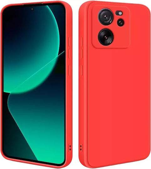 Umschlag Rückseite Silikon / Stoff Rot (Xiaomi 13T / 13T ProXiaomi 13T / 13T Pro)
