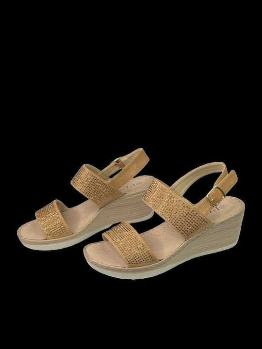 Anatomische Damenplattformen Camel Strass