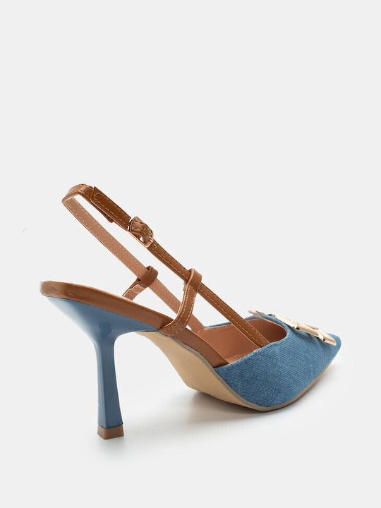 Luigi Pointed Toe Blue High Heels