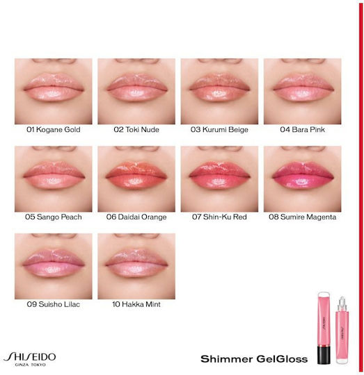 Shiseido Shimmer Gel Gloss Lipgloss 02 Toki Nude 9ml